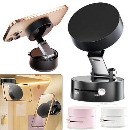 Foldable Magnetic Vacuum Car Phone Holder Foldable Suction Cup with Suction Cup Hands-Free Navigation for Iphone 16 15 Samsung