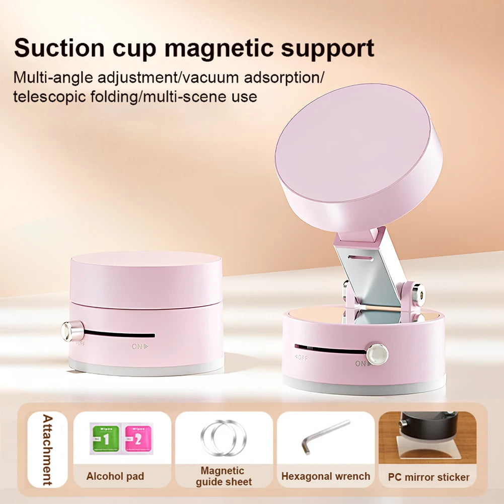 Foldable Magnetic Vacuum Car Phone Holder Foldable Suction Cup with Suction Cup Hands-Free Navigation for Iphone 16 15 Samsung